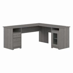 Bush Furniture Cabot 72W L Shaped Computer Desk with Storage in Modern Gray - Bush Furniture CAB072MG