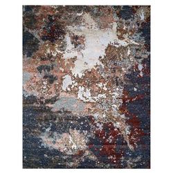 Shahbanu Rugs Burnt Amber Abstract Design Densely Woven Persian Knot Soft Wool Hand Knotted Oversized Oriental Rug (12' x 15')