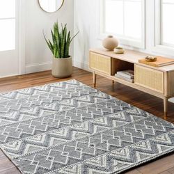 Evita 27" x 45" Light Gray/Eggplant/Neutral/Dark Gray/Smoke/Gray/White/Charcoal Area Rug - Boutique Rugs
