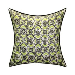 Edie @ Home Indoor/Outdoor Reversible Antique Tile Print Decorative Throw Pillow 18X18, Leaf Multi by Edie@Home in Leaf