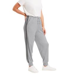 Plus Size Women's French Terry Jogger by June+Vie in Medium Heather Grey (Size 22/24)