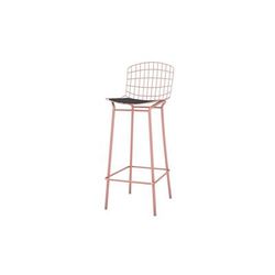 "Madeline 41.73" Barstool with Seat Cushion in Rose Pink Gold and Black - Manhattan Comfort 65-198AMC5"