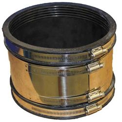 DEKS Underground Pipe Coupling 4 Inch to 4 Inch Clay to Cast Iron or PVC/Plastic - Single Item