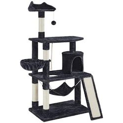 Black 3-Level Cat Tree Condo, 62" H, 39.7 LBS