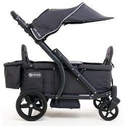 Pronto Squared (2 Seater) Stroller Wagon - Black Frame / Space Grey
