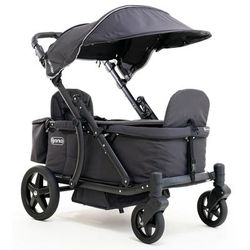 Pronto Squared (2 Seater) Stroller Wagon - Black Frame / Space Grey