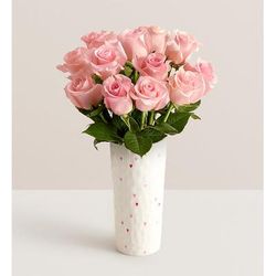 1-800-Flowers Flower Delivery New Baby Girl Bouquet Pink Roses W/ Vase | Happiness Delivered To Their Door