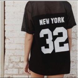 Brandy Melville Tops | Brandy Melville New York Jersey Tee | Color: Black | Size: S