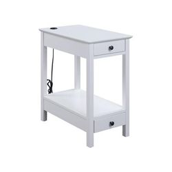 Accent Table (Usb Charging Dock) by Acme in White