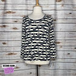 Lularoe Tops | Lularoe Cream & Black Stripe + Starburst Nwt Lynnae Top | Color: Black/Cream | Size: L