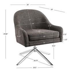 Lachlan Granite Swivel Accent Chair - Linon CH290GRAN01U
