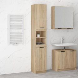 vidaXL Mobile da Bagno Rovere Sonoma 32x34x188,5 cm Legno Multistrato