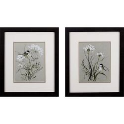 Bouquet Of Grace Bird Framed Wall Décor, Set Of 2 by Propac Images in Green