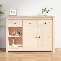 vidaXL Credenza 100x35x74 cm in Legno Massello di Pino