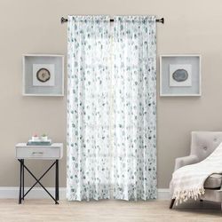 Wide Width Eucalyptus Tailored Panel by Ellis Curtains in Spa (Size 48" W 84" L)