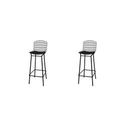 "Madeline 41.73" Barstool, Set of 2 with Seat Cushion in Black - Manhattan Comfort 65-2-198AMC3"