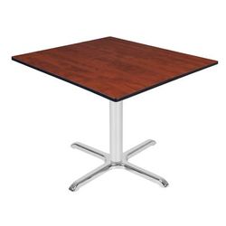 "Regency Cain 48" Square X-Base Table- Cherry/ Chrome Base - Regency TB4848CHCM"