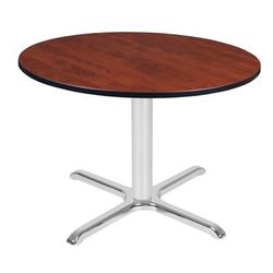 "Regency Cain 48" Round X-Base Table- Cherry/ Chrome Base - Regency TB48RNDCHCM"