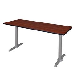 "Regency Cain 72" x 24" Training Table- Cherry/ Grey Base - Regency MTRCT7224CHGY"