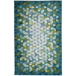 "Liora Manne Marina Triangle Border Indoor/Outdoor Rug Grotto 4'10" x 7'6" - Trans Ocean MNA58812123"