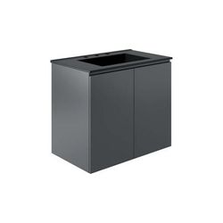 "Bryn 30" Wall-Mount Bathroom Vanity in Gray/Black"