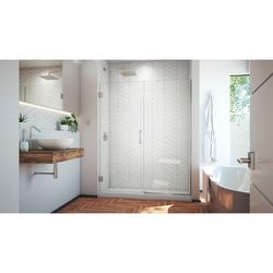 Dreamline DreamLine Unidoor Plus 53 - 53 1/2 inch W x 72 inch H Frameless Hinged Shower Door in Brushed Nickel SHDR-245307210-04