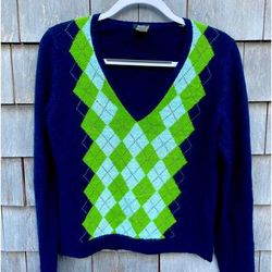 J. Crew Sweaters | J.Crew V-Neck Sweater | Color: Blue/Green | Size: L