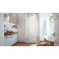 Dreamline DreamLine Unidoor Plus 36 1/2 - 37 inch W x 72 inch H Frameless Hinged Shower Door in Brushed Nickel SHDR-243657210-04