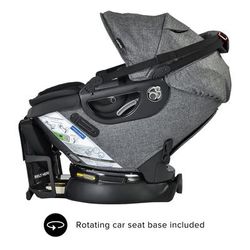 Orbit Baby Stroll, Sleep & Ride Travel System with G5+ Infant Car Seat - Black / Melange Grey