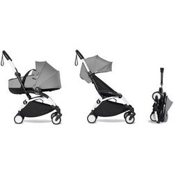 Babyzen YOYO2 Ultra Compact Complete 6+ Stroller with Bassinet Bundle - White/Grey