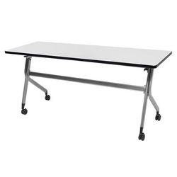 Regency En Route Flip Top Mobile Training Table 48 in x 24 in.- White top & Grey Base - Regency MMFB4824WHGY