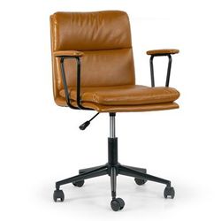 Avalee Cappuccino Faux Leather Adjustable Height Swivel Office Chair with Arms - Glamour Home GHTSC-1540