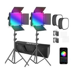 Neewer 660 RGB LED 2-Light Kit with Stands and Softboxes 66600126