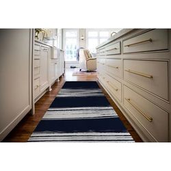 S STROKE NAVY Kitchen Mat By Kavka Designs