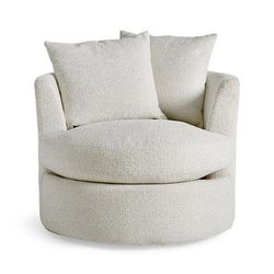 Heidi Swivel Chair - Metz Snow - Grandin Road