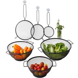 6-pc Strainer and Colander Set by BrylaneHome in Black