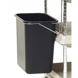 Metro BCWB2D Waste Basket for BC2030-D Utility Cart - 21 1/4"W x 13 1/4"D x 27 1/2"H, Plastic, Black