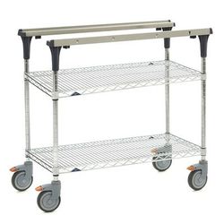 Metro MS1836-BRBR 2 Level Mobile PrepMate MultiStation w/ Wire Shelving - 38"L x 19 2/5"W x 39 1/8"H, Stainless Steel