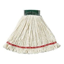 Rubbermaid FGA25206WH00 Medium Wet Mop Head - 5" Headband, 4 Ply Cotton/Synthetic Blend, White, Looped End