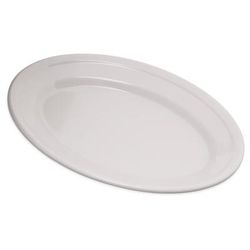 Carlisle 4356342 9 1/4" x 6 1/4" Oval Dallas Ware Platter - Melamine, Bone White