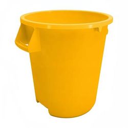 Carlisle 84101004 10 gallon Commercial Trash Can - Plastic, Round, Food Rated, Yellow, Case of 6