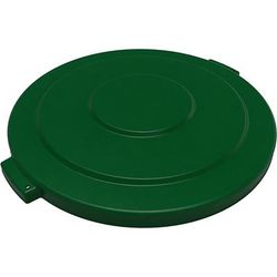 Carlisle 84105609 Round Flat Top Lid for 55 gal Trash Can - Plastic, Green