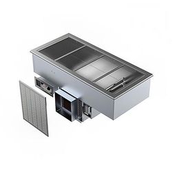 Delfield N8656P Drop-In Hot/Cold Food Well w/ 4 Full Size Pan Capacity, 120-240v/1ph, 4-Pan, Stainless Steel
