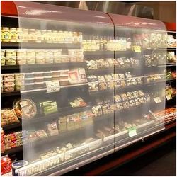 Curtron NS-CLEAR (650-7016) Double-Action Pull-Down Night Shade for Display Coolers, 48"W x 72"H
