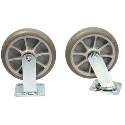 Hospitality 1 Source NP4G8 8" Semi Pneumatic Wheels For Full Size Bellman's Carts, Gray