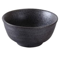 Yanco DB-3005 10 oz Round Diamond Black Rice Bowl - Porcelain, Black