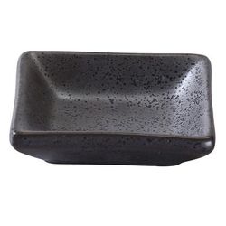 Yanco DB-4030 2 oz Rectangular Diamond Black Sauce Dish - Porcelain, Black