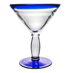 Libbey 92305 10 oz Aruba Traditional Martini Cocktail Glass, 12/Case, Blue