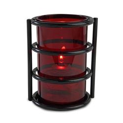 Sterno 80390 Epic Candle Lamp - 2 5/8"D x 5"H, Red Glass/Black Base, Case of 6