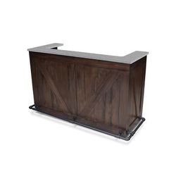 Forbes Industries 5785-6 79" Portable Bar w/ Hardwood Cabinet & Avonite Countertop - 32"D x 48"H, 6' Length, Brown
